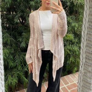 INC International concepts pink cream sequin cardigan sz s